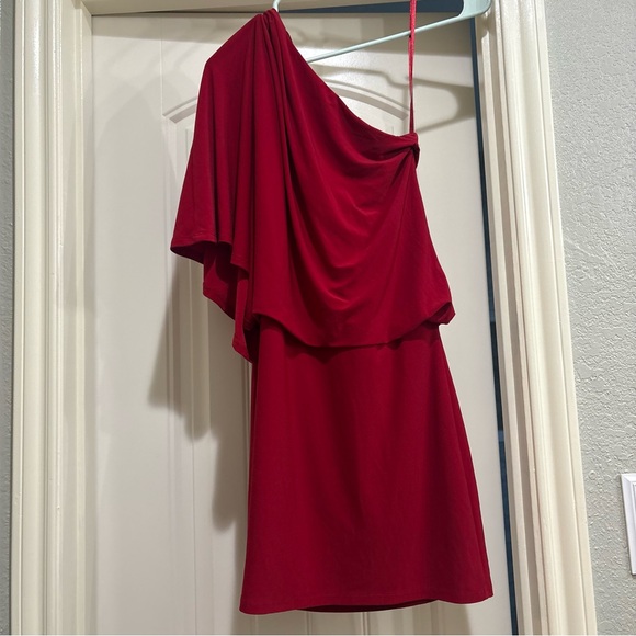 Jessica Simpson One Shoulder Red Mini Cocktail Dress size XS - Picture 3 of 7